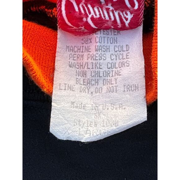 Vintage 90s pumpkin Patch Ginnis Girl sweatshirt Black orange made in USA XL - Picture 4 of 5